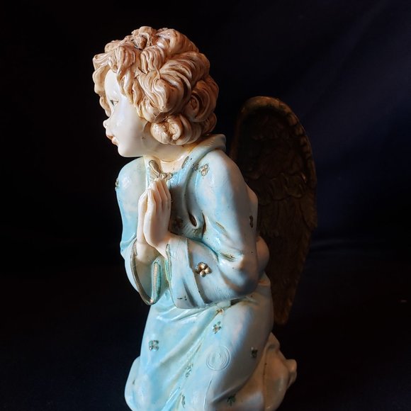 SOLD VTG Kneeling Angel (Depose Italy - Blue) - Picture 2 of 5